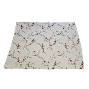 Lenox American by Design Chirp Tablecloth White Birds Floral Spring 64x49